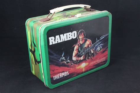 1985 rambo metal lunch box|Vintage 1985 Rambo Metal Lunch Box .